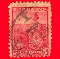 ARGENTINA - Usato - 1899 - Simboli Della Repubblica - Allegoria, Libertà Seduta - 5 - Used Stamps