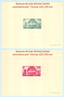 Entier FRANCE - Epreuves De Luxe Neuf ** Des Cartes 55c Vert Et 1f Carmin Monument Australien Villers Bretonneux - Luxury Proofs