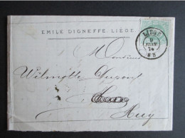 Nr 30 Op Brief Uit Liège (Emile Digneffe) Naar Huy - 2 Scans - 1869-1883 Léopold II