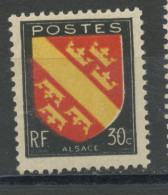 FRANCE -  ARMOIRIE ALSACE - N° Yvert  756** - 1941-66 Stemmi E Stendardi