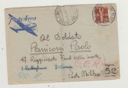 BUSTA CON LETTERA - POSTA MILITARE 52 - POSTA AEREA DEL 1943 PER SOLDATO WW2 - Marcophilia (AirAirplanes)