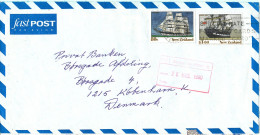 New Zealand Air Mail Cover Sent To Denmark 22-3-1990 Topic Stamps - Poste Aérienne