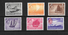 Singapore, 1955 QEII Ships, Small Selection MM (S908) - Singapur (...-1959)