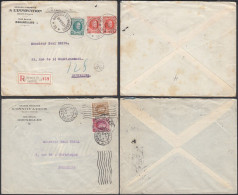 Belgique 1923 - Lot 2 Lettres, Dont 1 Recommandée De Bruxelles à Destination Bruxelles. Emission "Houyoux"(EB) DC-12536 - Used Stamps