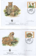 2005 Azerbaijan, 4 WWF FDC With Autograf By Painters Mr.Knotek And Ms. Knotkova - FDC