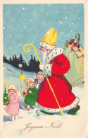 FETES - VOEUX  - Noël- Joyeuse Noël - Père Noël Portant Des Jouets Dans Son Dos - Des Enfants - Carte Postale Ancienne - Altri & Non Classificati