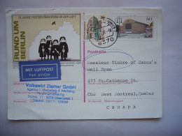 Avion / Airplane / RUND UM BERLIN / From Berlin Taunus To Quebec, Canada / Mar 21,98 At 18h - Storia Postale