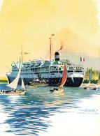 Paquebot " EL DJEZAPIR " Algérie Tunisie Iles Baléares * CPA Illustrateur R. CHAPELET * Bateau El Djezaïr - Dampfer