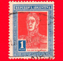 ARGENTINA - Usato - 1924 - José Francisco De San Martín (1778-1850) - 1 - Gebruikt
