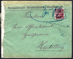 STRASBOURG - 1901 - POUR HEIDELBERG "destinataire Non Identifié à Heidelberg" - Altri & Non Classificati