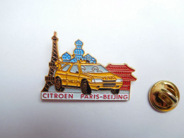 Beau Pin's En Relief , Auto Citroën ZX , Rallye Paris Beijing , Total , Michelin , Paris Tour Eiffel , Non Signé - Citroën