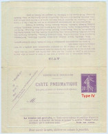 Entier FRANCE - Carte-lettre Pneumatique Réponse Payée Neuf ** - 30c Semeuse Violet - Pneumatiques