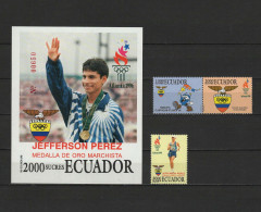 Ecuador 1996 Olympic Games Atlanta Set Of 3 + S/s MNH - Estate 1996: Atlanta