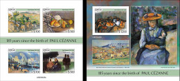 Liberia 2023, Art, Cezanne, 4val In BF +BF IMPERFORATED - Liberia