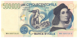 500000 LIRE BANCA D'ITALIA RAFFAELLO LETTERA A 13/05/1997 QFDS - Andere & Zonder Classificatie