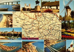 N°152 Z -cpsm Carte Géographique -Vendée Touristique- - Maps