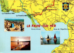 N°153 Z -cpsm Carte Géographique -La Faute Sur Mer- - Carte Geografiche