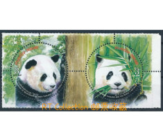 Thailand 2005 - 30th Anniversary Diplomatic Relations With China Panda Animals Bamboo Cats Fauna Mammals Round Stamps - Other & Unclassified