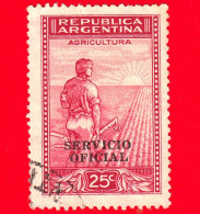 ARGENTINA - Usato - 1953 - Prodotti Del Paese - Agricoltura - Sovrastampato SERVICIO OFICIAL - 25 - Usados