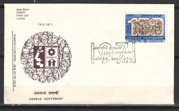 INDE. N°317 Sur Enveloppe 1er Jour (FDC) De 1971. Recensement. - Briefe U. Dokumente