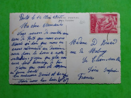 N° 822 SEUL SUR CARTE POSTALE DU PORTUGAL DE 1955 - Lettres & Documents