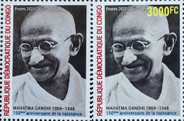 CONGO 2021 Error 3000cf "Yellow Colour Value Omitted" 150th Birth Of Mahatma Gandhi Very Nice Error Found As Per Pic - Mahatma Gandhi