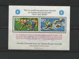 Germany 1996 Olympic Games Atlanta, Football Soccer, Waterball Vignette From 1980 With Red Overprint MNH - Ete 1996: Atlanta