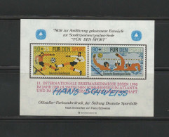 Germany 1996 Olympic Games Atlanta, Football Soccer, Waterball Vignette From 1980 With Red Overprint MNH - Ete 1996: Atlanta