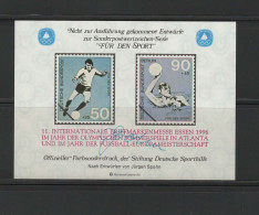 Germany 1996 Olympic Games Atlanta, Football Soccer, Waterball Vignette From 1980 With Red Overprint MNH - Zomer 1996: Atlanta