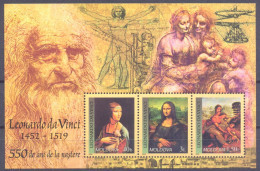 2002. Moldova, 550th Birth Anniv. Of Leonardo Da Vinchi, Painter, S/s, Mint/** - Moldawien (Moldau)