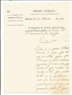 N°1769 ANCIENNE LETTRE ESPAGNOLE A MARIANO LUIS DE URQUIJO DU TESORO PUBLICO MADRID DATE 1821 - Documenti Storici