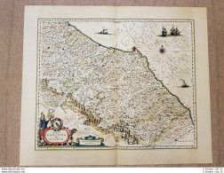 Carta Geografica Mappa Marca D'Ancona Olim Picenum Anno 1640 Joan Blaeu Ristampa - Cartes Géographiques