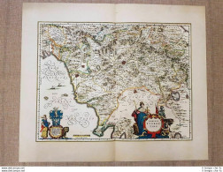 Carta Geografica O Mappa Dominio Fiorentino Anno 1640 Joan Blaeu Ristampa - Cartes Géographiques