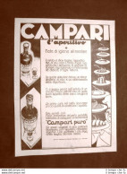 Pubblicità Del 1945 Aperitivo Campari Note Di Igiene Alimentare Milano - Otros & Sin Clasificación