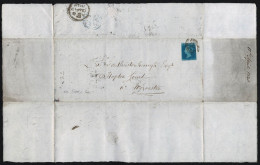GREAT BRITAIN 1848 2D BLUE STAPLE INN LONDON TO WORCESTER - Briefe U. Dokumente