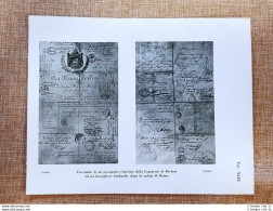 Fac-simile Passaporto Del 1849 Della Legazione Di Baviera A Bersagliere Lombardo - Autres & Non Classés