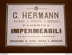 Pubblicità Del 1914 Fabbrica D'impermeabili G.Hermann Milano - Torino - Genova - Altri & Non Classificati