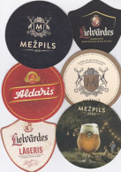 Set Of 6 Different Beer Mats/coasters From Latvia - Bierdeckel