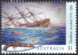 AUSTRALIA 2017 $1 Multicoloured, Shipwrecks-Pandora, Wrecked 1791 Qld Used - Usados