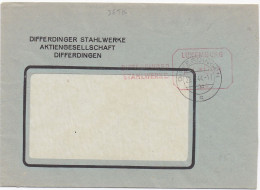 36576# AFFRANCHISSEMENT MECANIQUE LETTRE DIFFERDINGER STAHLWERKE LUXEMBURG RM 0,08 118 DIFFERDINGEN 1944 DIFFERDANGE - Máquinas Franqueo (EMA)