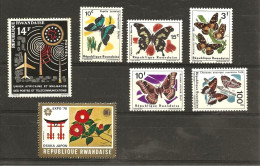 Rwanda 23, 112, 138, 141/3, 363 Postes Et Telecom, Papillons, Osaka  N** MNH Sauf 112 N* - Unused Stamps