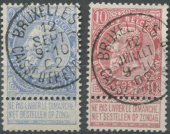 Belgique, Lot De 2 Timbres CàD BRUXELLES CAISSE D'EP. ET DE RETR. - (F684) - 1893-1900 Schmaler Bart