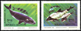 Argentina 1993, Endangered Animals Whales Dolphins - 2 V. MNH - Walvissen