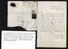 GREAT BRITAIN 1840 1D BLACK EXPERIMENTAL MALTESE CROSS - Storia Postale