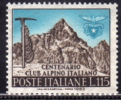 ITALIA REPUBBLICA ITALY REPUBLIC 1963 CLUB ALPINO ITALIANO CAI CENTENARIO CENTENARY MNH - 1961-70: Nieuw/plakker