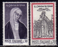 ITALIA REPUBBLICA ITALY REPUBLIC 1962 CANONIZZAZIONE DI S. SANTA CATERINA DA SIENA SERIE COMPLETA COMPLETE SET MNH - 1961-70: Nieuw/plakker