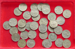 COLLECTION LOT GREAT BRIATIN SIXPENCE 37PC 105G #xx40 1461 - Verzamelingen