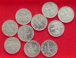 COLLECTION LOT GERMANY WEIMAR 3 MARK 10PC 21G #xx40 1112 - Verzamelingen