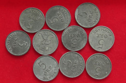 COLLECTION LOT DENMARK 5 ÖRE 10PC 65G #xx40 1653 - Danemark