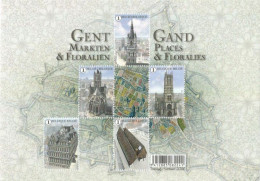 Belgium Belgique Belgien 2016 Architecture And Flower Markets Of The Old City Of Gent Set Of 5 Stamp In Block MNH - Unused Stamps